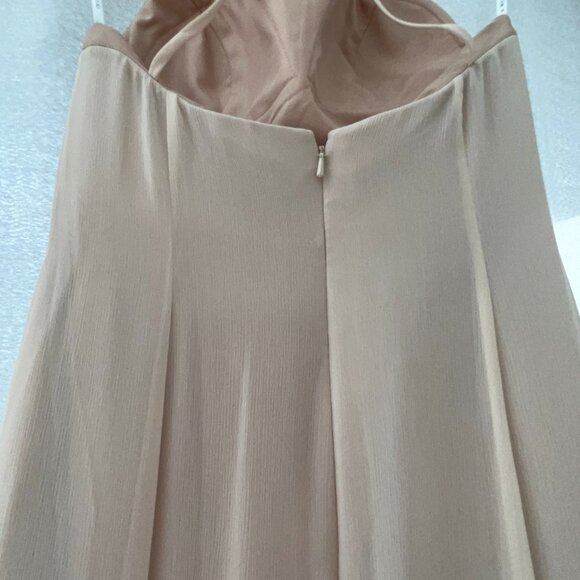 Watters & Watters Beige Spaghetti Strap Full-Length Formal Gown Dress Style 2509 - Picture 6 of 13